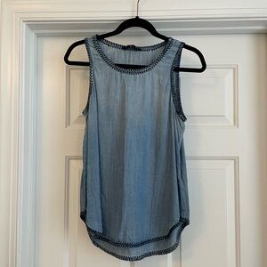 Sleeveless Chambray Top
